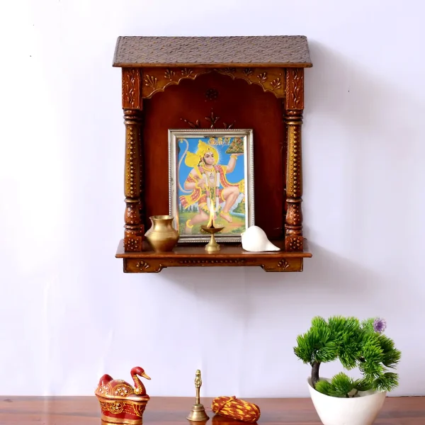 Wooden Copper Colour Mini Hut Temple Craft Tree