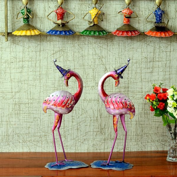 Craft Tree Iron handpainted Pink Duck S/2 Showpiece