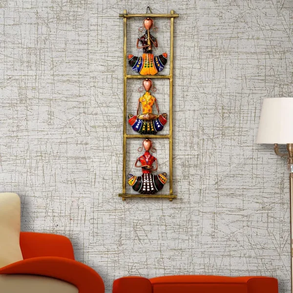 Iron Wall Hanging Frame Musician in Yellow Color by Craft Tree