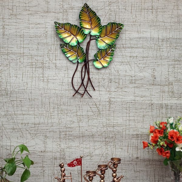 Craft Tree Metal Handpainted Decorative Wall Hanging Flower Showpiece in Golden color