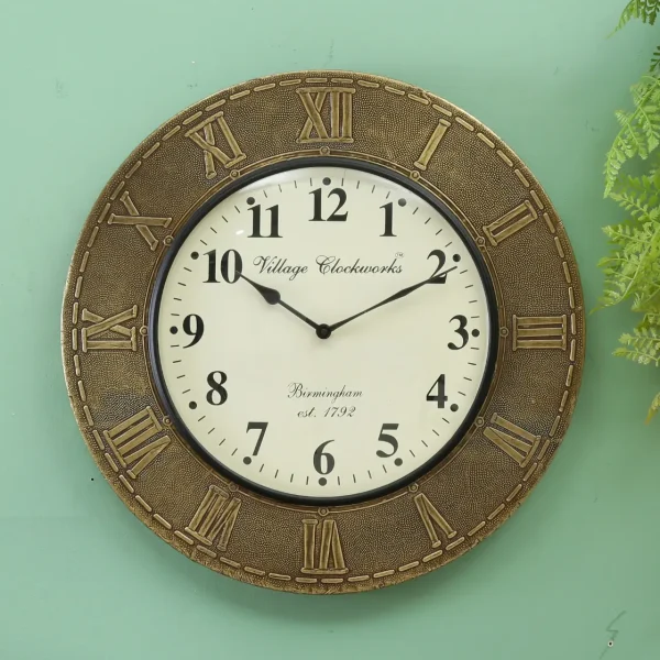 Wooden Brassfitted Round Wall Clock By Craft Tree