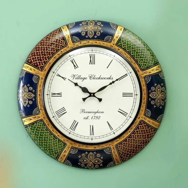Wooden Handpainted Round Wall Clock By Craft Tree