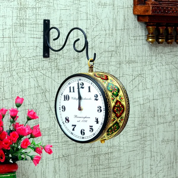 Yellow Metal Railway Clock by Craft Tree