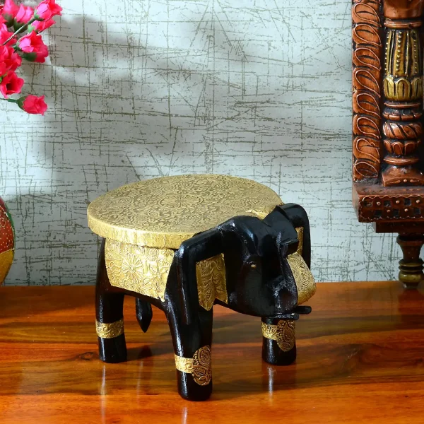 Brass Fitted Elephant Stool By Craft Tree