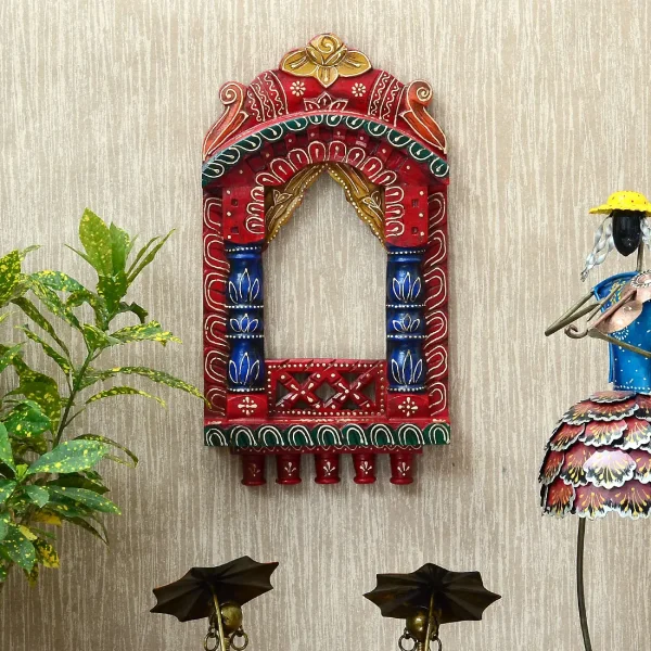 Traditional Pattern 16 x 9 Inch Wooden Jharokha by Craft Tree