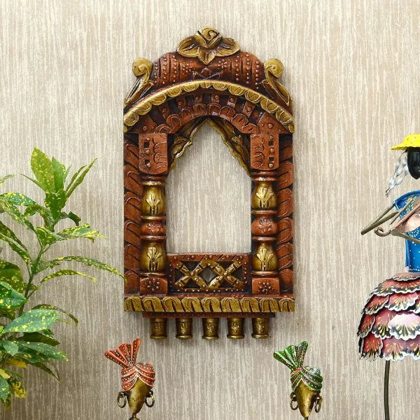 Traditional Pattern 16 x 9 Inch Wooden Jharokha by Craft Tree