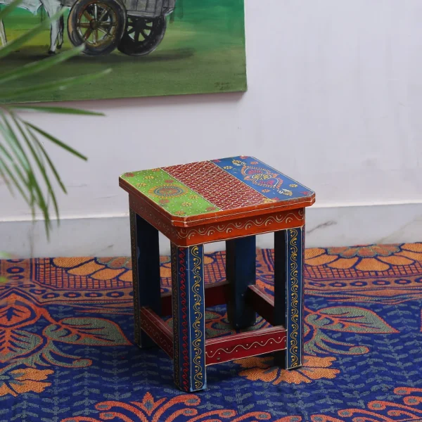 Multicolour Wood and Mdf Painted Stool by Craft Tree