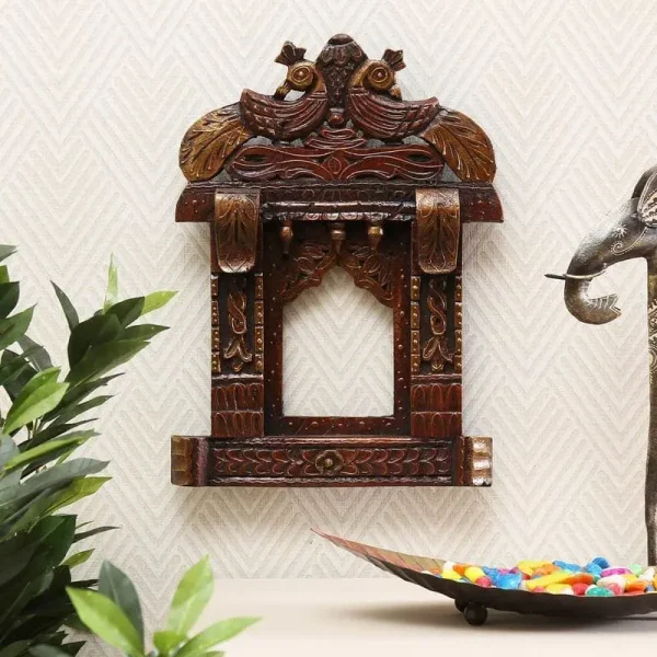 Solid Wood Jharokha in Copper Colour by Craft Tree