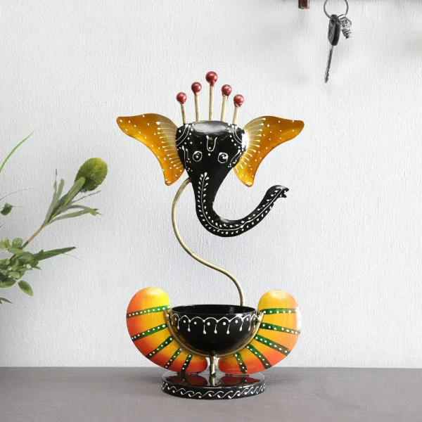Metal Ganesha Diya Stand By Craft Tree/Ganesh T Light