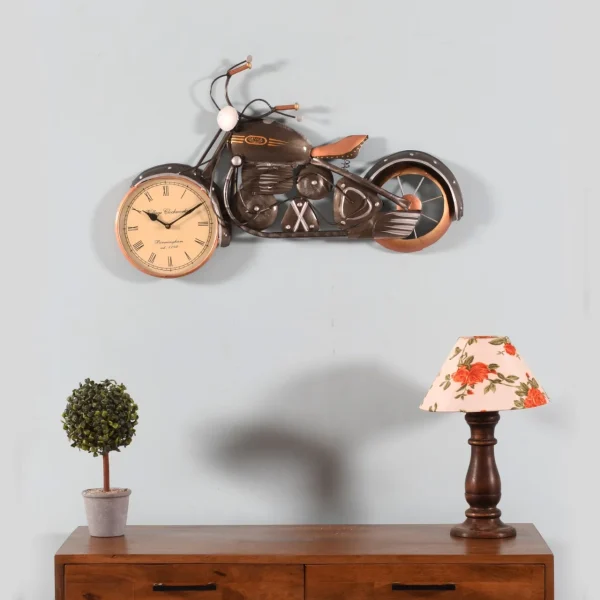 Golden Metal Jawa 8'' Dial Bike Wall Clock by Craft Tree