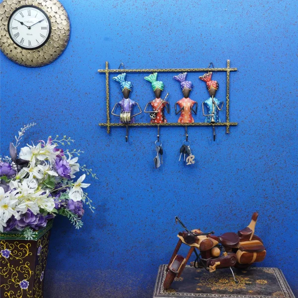 Yellow Musician Handpainted Key Hanger Set of 4 by Craft Tree