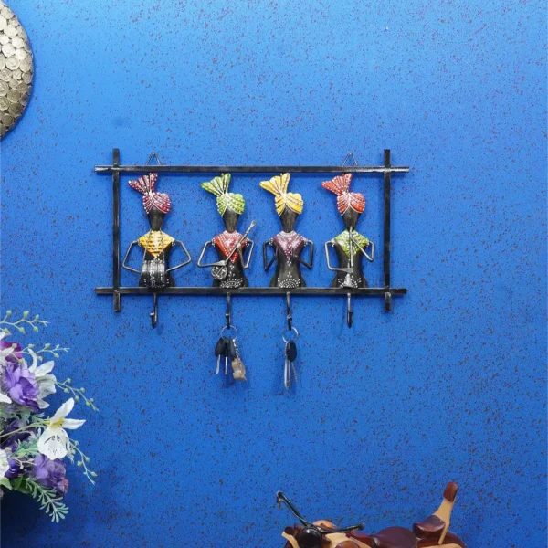 Purple Musician Handpainted Key Hanger Set of 4 by Craft Tree