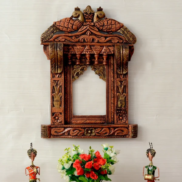 Craft Tree Wooden Copper 24'' Peacock Jharokha