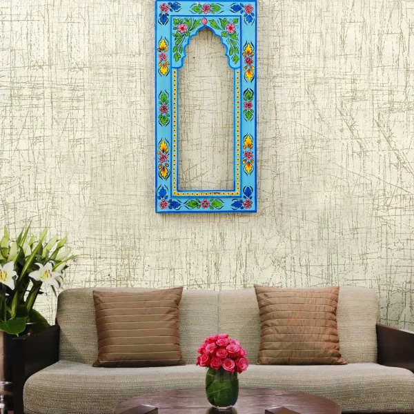 Mdf Handpainted Rectangle Blue Colour Frame By Craft Tree(L6*H17 Inch)