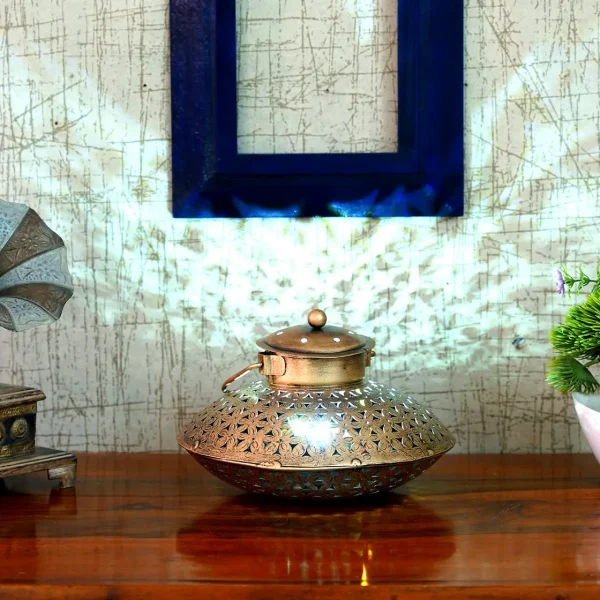 Iron Jali Golden Pot Degchi T Light By Craft Tree