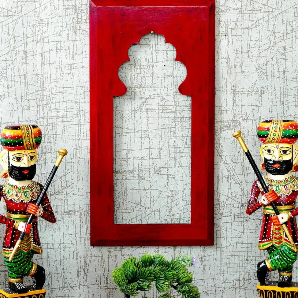 Mdf Wall Hanging Carving Frame in Red Colour by Craft Tree(L8*H20 Inch)