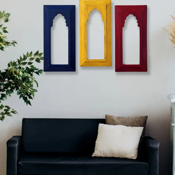 Mdf Set of 3 Wall Hanging Carving Frames in Multi Colour by Craft Tree