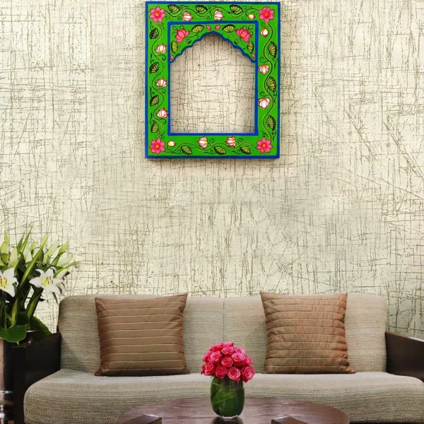 Mdf Handpainted Rectangle Green Colour Frame By Craft Tree(L8*H10 Inch)