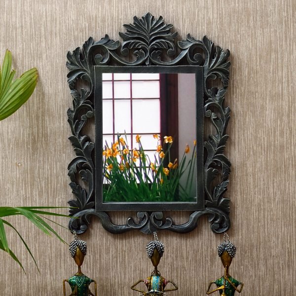 MDF 17x22 Inch Carving Framed Rectangle Mirror by Craft Tree