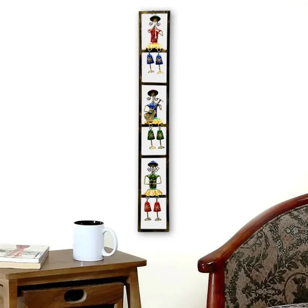 Metal Handpainted 3 Musician Frame Wall Hanging Art By Craft Tree