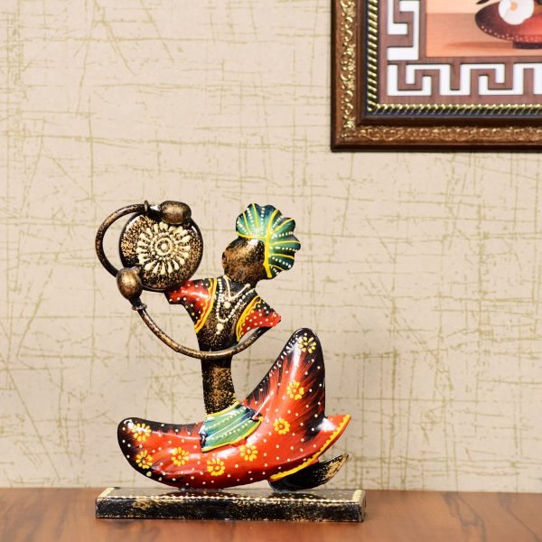 Red Metal Musician Figurine Showpiece by Craft Tree