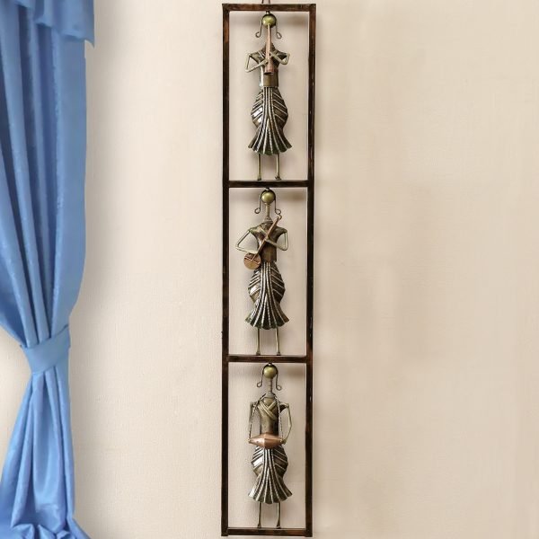 Iron Lady Musician Wall Hanging In Copper Colour By Craft Tree