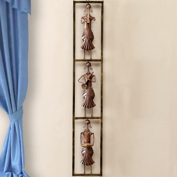 Iron Lady Musician Wall Hanging In Golden Color By Craft Tree