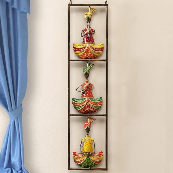 Metal Rectangle 3 Sardar Frame Wall Hanging In Multicolor By Craft Tree