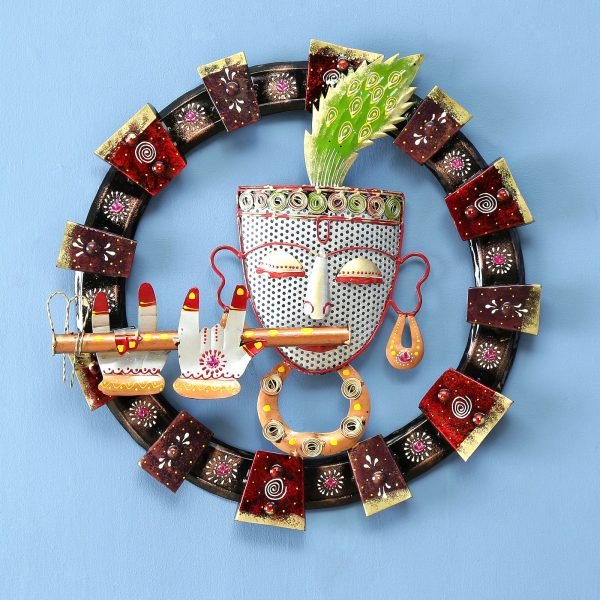 Metal White Color Lord Krishna Wall Hanging Showpiece by Craft Tree