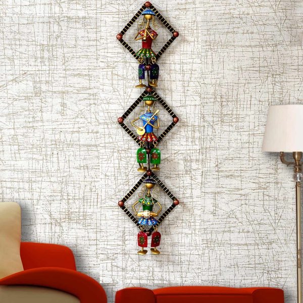 Metal Wall Hanging Kite Frame Musician Frame in Multicolour by Craft Tree