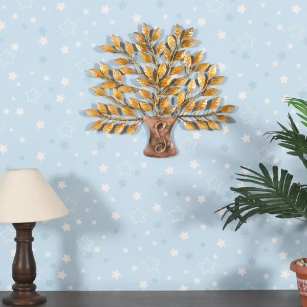 Metal Yellow Small Tree Wall Hanging by Craft Tree
