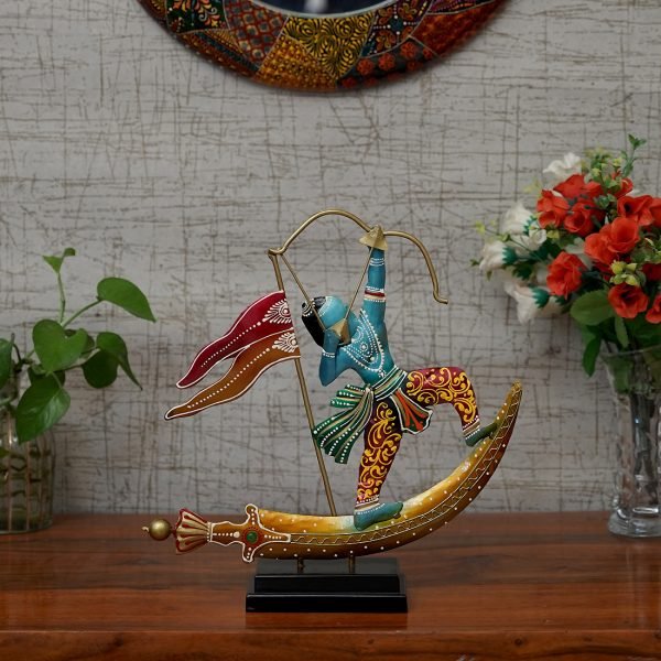 Craft Tree Metal Handpainted Decorative Shriram Showpiece in Multicolor